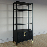 Стеллаж со стеклянными полками Elsa Dreams Black варинант исполнения - 1 | Loft Concept в Рязани