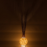 Торшер из перламутра на металлическом каркасе Indonesian Comet варинант исполнения - 4 | Loft Concept в Рязани