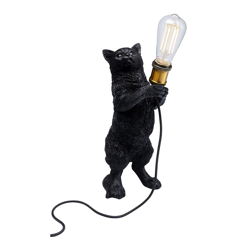 Настольная лампа Черный кот Черный в Рязани | Loft Concept 