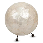 Настольная лампа из перламутра на металлическом каркасе Indonesian Egg варинант исполнения - 2 | Loft Concept в Рязани