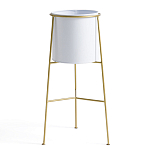 Кашпо из металла и латуни Elegance Elevated Planters белое варинант исполнения - 1 | Loft Concept в Рязани