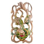 Маска деревянная резная расписная Tropical Paradise варинант исполнения - 1 | Loft Concept в Рязани