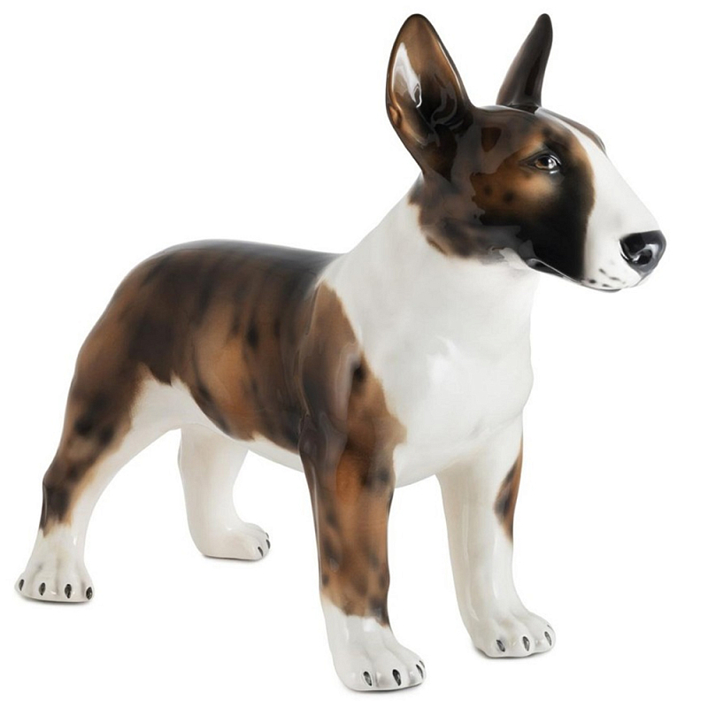 Статуэтка Bull Terrier Bisc. Standing Белый Коричневый Черный Статуэтка Bull Terrier Bisc. Standing Белый Коричневый Черный в Рязани | Loft Concept