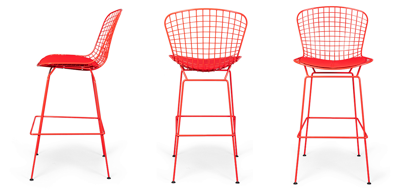 Барный стул Bertoia Barstool Red Барный стул Bertoia Barstool Red - Loft-Concept в Рязани