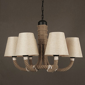 Люстра Rattan Chandelier Loft Rope Light