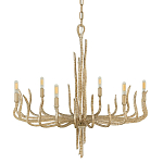 Люстра дизайнерская золотого цвета с 6-ю лампами на изогнутых рожках с текстурной поверхностью Hinkley варинант исполнения - 1 | Loft Concept в Рязани