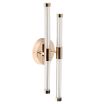 Бра с круглым основанием золотого цвета и двумя вертикальными плафонами Hex Scaffold варинант исполнения - 1 | Loft Concept в Рязани