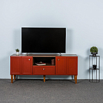 ТВ-тумба красная из массива бука с 2-мя дверками и ящиком Wenge Light варинант исполнения - 7 | Loft Concept в Рязани