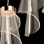 Люстра каскадная с 10-ю прозрачными плафонами Wave Line варинант исполнения - 8 | Loft Concept в Рязани