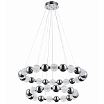 Светодиодная двухъярусная кольцевая люстра Crystal Globule Chandelier Chrome варинант исполнения - 2 | Loft Concept в Рязани