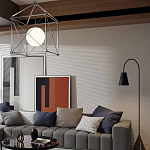 Торшер с изогнутым корпусом на бетонном основании Black Portland варинант исполнения - 4 | Loft Concept в Рязани