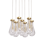 Люстра с 7-ю прозрачными плафонами из стекла в форме капли Lucid Rain  варинант исполнения - 1 | Loft Concept в Рязани