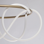 Люстра подвесная круглая золотого цвета с белыми изогнутыми световыми линиями Luke Lampco Tracer Lamp варинант исполнения - 6 | Loft Concept в Рязани