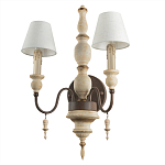 Бра с двумя конусовидными белыми тканевыми абажурами Terrain варинант исполнения - 3 | Loft Concept в Рязани