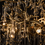 Подвесная люстра в виде ветвей деревьев золотого цвета с прозрачными подвесками-каплями 8 и 14 ламп Droplet Chandelier варинант исполнения - 7 | Loft Concept в Рязани