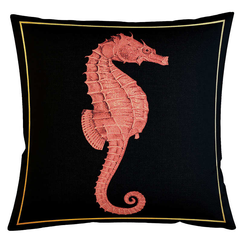 Декоративная подушка Red Seahorse Бежевый Черный Декоративная подушка Red Seahorse Бежевый Черный в Рязани | Loft Concept