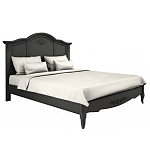 Кровать черная из массива бука с основанием и жестким изголовьем Black Provence варинант исполнения - 1 | Loft Concept в Рязани