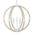 Подвесной светильник из дерева в форме сферы Eco Light варинант исполнения - 3 | Loft Concept в Рязани