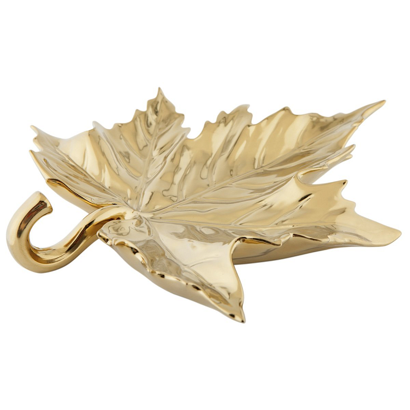 Поднос Maple Leaf Золотой в Рязани | Loft Concept 