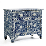 Комод инкрустация костью ORIENTAL Indian синий орнамент варинант исполнения - 2 | Loft Concept в Рязани