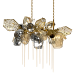 Люстра подвесная с 22-мя гранёными стеклянными плафонами с вертикальными подвесками Gilded Mirage  варинант исполнения - 1 | Loft Concept в Рязани