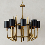 Люстра с 8-ю черными цилиндрическими плафонами Stylistic Lines варинант исполнения - 2 | Loft Concept в Рязани