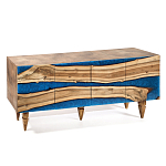 Стильный Буфет лофт 4 двери Cabinet Crimson River фасад эпоксидная смола  варинант исполнения - 2 | Loft Concept в Рязани