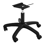 Стул пластиковый красного цвета на колесиках с подъемно-поворотным механизмом Eames Red варинант исполнения - 3 | Loft Concept в Рязани