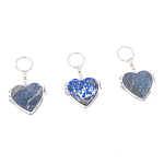 Зеркало брелок складное двухстороннее в форме сердца из натурального камня Лазурит Stone Mirrors варинант исполнения - 4 | Loft Concept в Рязани