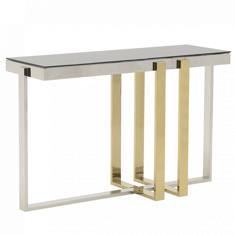 Консоль Geometry Console Черный Глянцевое золото Нержавеющая сталь Консоль Geometry Console Черный Глянцевое золото Нержавеющая сталь в Рязани | Loft Concept