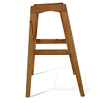 Барный стул со спинкой и подлокотниками на 4-х деревянных ножках Кремовый Велюр Ava Charm варинант исполнения - 6 | Loft Concept в Рязани