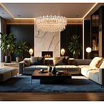 Круглая люстра с хрустальными подвесками на золотистом каркасе Gorgeous Crystal Light варинант исполнения - 12 | Loft Concept в Рязани