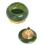 Икорница с крышкой с гравировкой из натурального камня Нефрит Decorative Cavair Dishes варинант исполнения - 2 | Loft Concept в Рязани