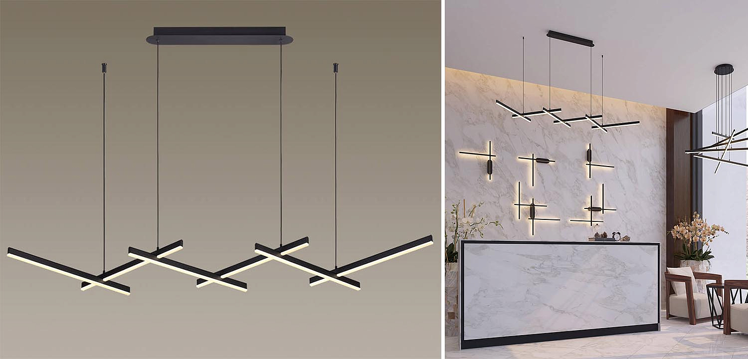 Люстра Rolf Black Lines Linear Chandelier Люстра Rolf Black Lines Linear Chandelier - Loft-Concept в Рязани