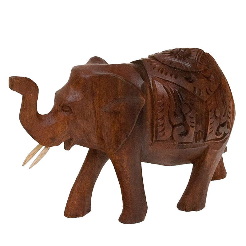 Статуэтка из дерева суар в виде слона в традиционном облачении Little Elephant Коричневый Статуэтка из дерева суар в виде слона в традиционном облачении Little Elephant Коричневый в Рязани | Loft Concept
