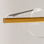 Люстра линейная золотистого цвета с двумя прозрачными волнистыми элементами Wave Line варинант исполнения - 10 | Loft Concept в Рязани