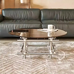 Дизайнерский журнальный стол с круглой столешницей на стальном основании Rivetyk варинант исполнения - 2 | Loft Concept в Рязани