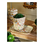 Кашпо с растительным и животным орнаментом на бронзовых ножках Turquoise Blooming Garden варинант исполнения - 8 | Loft Concept в Рязани