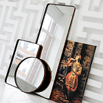 Зеркало овальное в металлической раме с кожаной отделкой Loft in Reflection варинант исполнения - 4 | Loft Concept в Рязани