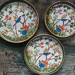 Комплект из 3-х подносов из металла в стиле Шинуазри Chinoiserie Flower варинант исполнения - 2 | Loft Concept в Рязани