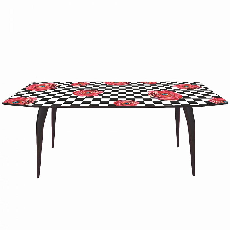 Обеденный стол Seletti Table Roses on check Черный Розовый (Rose) Обеденный стол Seletti Table Roses on check Черный Розовый (Rose) в Рязани | Loft Concept