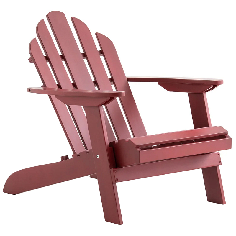 Уличное кресло из массива акации Adirondack Wooden Chair Red Красный Уличное кресло из массива акации Adirondack Wooden Chair Red Красный в Рязани | Loft Concept
