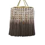 Люстра плетеная с кисточками на золотистом каркасе Boho Tassel Chandelier варинант исполнения - 1 | Loft Concept в Рязани