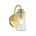 Бра цвета латунь с прозрачным цилиндрическим плафоном из пузырчатого стекла Kichler варинант исполнения - 1 | Loft Concept в Рязани