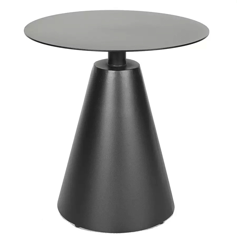Кофейный столик с круглой столешницей на конусообразном основании Welded Aluminum Table Черный Бежевый Кофейный столик с круглой столешницей на конусообразном основании Welded Aluminum Table Черный Бежевый в Рязани | Loft Concept