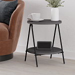 Стол приставной с 2-мя круглыми столешницами цвета антрацит ESSEL SIDE TABLE ANTHRACITE варинант исполнения - 4 | Loft Concept в Рязани