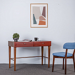 Стол письменный из массива бука с 2-мя ящиками красный Wenge Light варинант исполнения - 5 | Loft Concept в Рязани