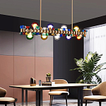 Люстра золотая с цветными плафонами и декором Colorful Ball Candy Crystal варинант исполнения - 1 | Loft Concept в Рязани