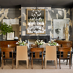 Обои ручная роспись в стиле Арт-деко Symphony Original colourway on Arkose silk dupion варинант исполнения - 1 | Loft Concept в Рязани