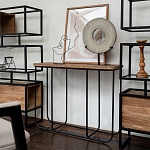 Консоль с деревянной столешницей Lyon Wood Metal Console варинант исполнения - 2 | Loft Concept в Рязани